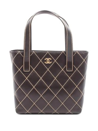 Chanel 2003-2004 Wild Stitch leren shopper - Bruin