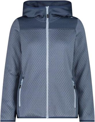 F.lli Campagnolo Jacquard Knit Jacket Fix Hood Fleecejacke f&uuml;r Damen | grau/blau