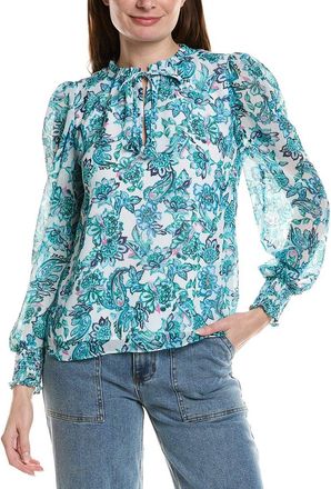 CeCe by Cynthia Steffe Cece Smocked Cuff Ruffle Blouse