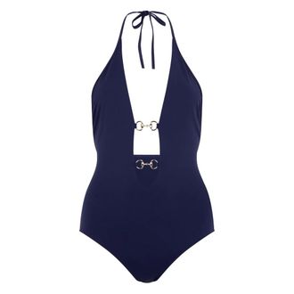 Gucci One-piece Swimsuit - female - Gucci - Swimsuits - Blue - M - Swimwear