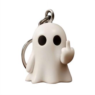 Generic Middle Finger Ghost Keychain,Halloween Middle Finger Ring Statue Used for Hang on the Key