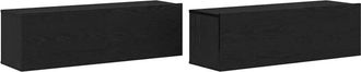 vidaXL Gabinete de TV 2 pcs Negro 100 x 30 x 30 cm vidaXL
