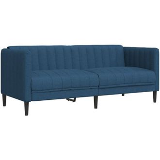 vidaXL Sof&aacute; De 2 Plazas Tela Azul Vidaxl