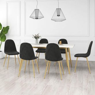 vidaXL Vidaxl - Silla De Comedor 6 Unidades Terciopelo Negro