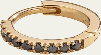 Pamela Love 14K Yellow Gold 8mm Pave Black Diamond Huggie Earring, Single
