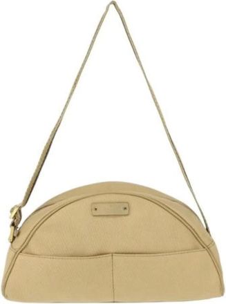 Gucci Pre-owned Shoulder Bags, female, Beige, Size: ONE SIZE Pre-owned Canvas Shoulder Bag