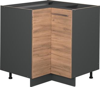 Vicco Armario De Esquina Fame-line, Roble Dorado, 80.5 Cm Sin Encimera