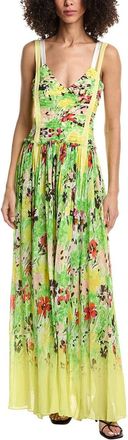 3.1 Phillip Lim Flowerworks Chiffon Degrade Ruched Silk-Blend Gown