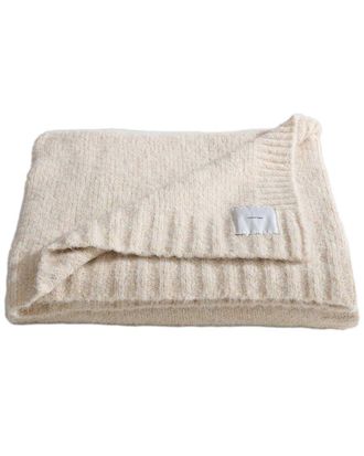 Calvin Klein Knitted Wool Blend Reversible Throw Blanket