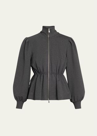 Toccin Ida Zip-Front Peplum Jacket