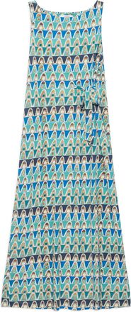 Maliparmi Blue Abito Sleeveless Midi Viscose Dress