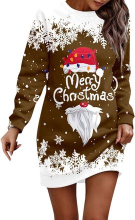 Generic Outfits for Women, Women Long Sleeve Loose Plain Plus Size Maxi Dresses Christmas Clothes Short Sleeve Maxi Dress Party Dresses for UK Elegant Christm