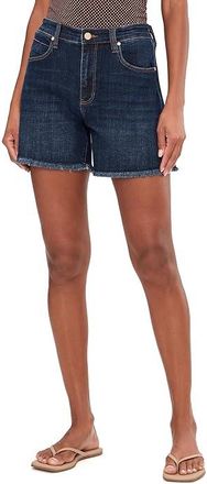 Liverpool L.A. 5 Mid-Rise Vickie Fray Hem Denim Shorts with Slit Womens Shorts Eastmoor : 16 5, Cotton/Elastane/Polyester