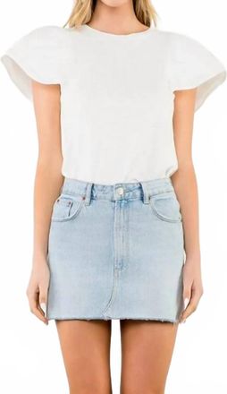 THML Clothing Flutter Top In White Breeze