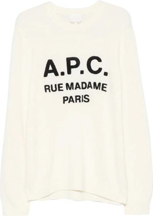 A.P.C. Trui met ronde hals - Heren - Ronde hals truien - Beige - L - Truien & Vesten