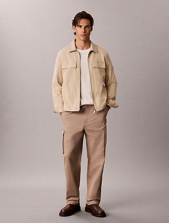 Calvin Klein Pantalones Cargo Rectos De Sarga De Algod&oacute;n