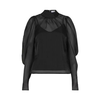 Dante6 Ocean Puffy Sleeve Top - Dames - Blouses & Shirts - Zwart - Maat: 2XL Viscose