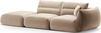CXL by Christian Lacroix 4-Sitzer Designer Sofa Maurie mit Ottomane - Samtbezug Almond Beige
