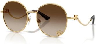 Dolce & Gabbana Ronde Zonnebril - Dames - Zonnebrillen - Geel - 56 MM - Accessoires