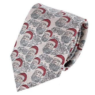 Trafalgar Store Big and Tall Santa Claus Is Watching Silk Novelty Necktie in Cream at Nordstrom