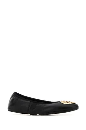 Tory Burch Womens Black Leather Ballerinas 013 Ballerine Flat Shoes