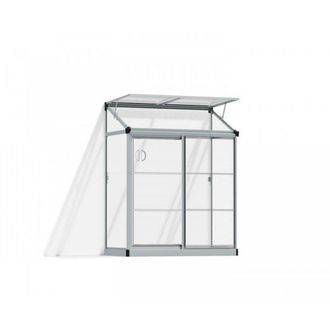 Palram Lean To Greenhouse 4 x 2 - L125 x W63.5 x H160 cm - Silver