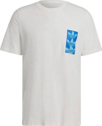 adidas Mens adidas originals Logo Pattern Printing Casual Round Neck Short Sleeve White T-Shirt HC7186