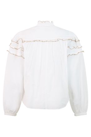 Isabel Marant Womens Blouse With Frills White Cotton Shirt