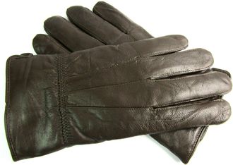 Lorenz Mens Brown Lined Soft Genuine Leather Gloves (MEDIUM)