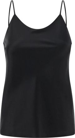 Max Mara Zijden Zwarte Top Dunne Bandjes Itali&euml; - Dames - Tops zonder mouwen - Zwart - L - Tops