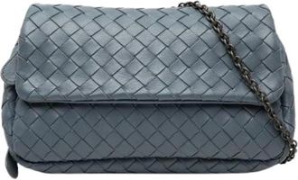 Bottega Veneta Pre-owned Cross Body Bags, female, Blue, Size: ONE SIZE Pre-owned Woven Crossbody Bag
