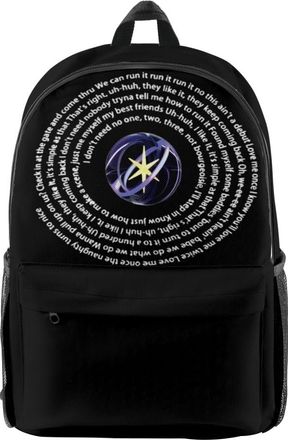 Generic KATSEYE 2025 Beautiful Chaos Tour Merch Backpack - Unisex Fan Support Oxford Backpack with Front Zipper Pocket and Side Mesh Holders (Black)
