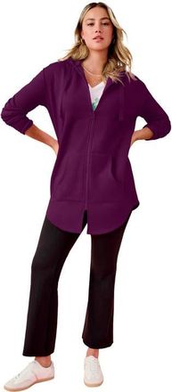 Roaman's Fleece Zip Hoodie Sweatshirt in Dark Berry at Nordstrom, Size Medium