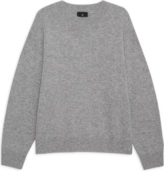 Anine Bing Lee Crew Sweater - Dames - Ronde hals truien - Grijs - XS - Katoen - Truien & Vesten