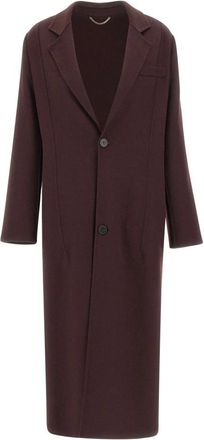 Victoria Beckham Lange Wol-Kasjmier Jas - Dames - Mantel - Bruin - 2XS - Wol - Jassen