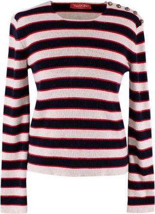 Valentino Garavani Tricolour striped cashmere sweater Size XS
