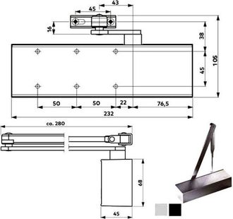 Dorma Cierra Puertas Aerodin&aacute;mico Plateado Ts 72 Bca Dorma