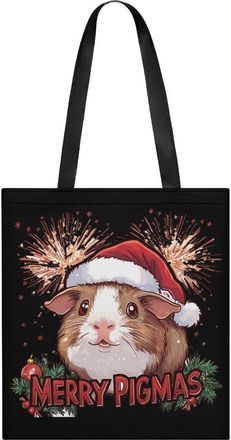 Generic Merry Pigmas Guinea Pig Tote Bag for Women Men Shoulder Bags Purses Pouch Handbags