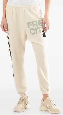 Freecity graphic-print sweatpants - Beige