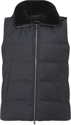 Yves Salomon Grey Sleeveless Hooded Vest