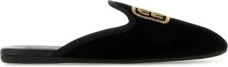 Miu Miu Logo Geborduurd Slip-On Muiltjes - Dames - Slip ons - Zwart - 35 EU - Leer - Schoenen