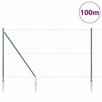 Berkfield Home Hexagon Fence Green 1.6x100 m Steel