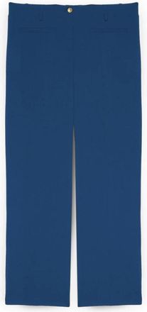 Fiorella Rubino Wijde broek - Dames - Wijde Broeken - Blauw - L - Polyester - Broeken