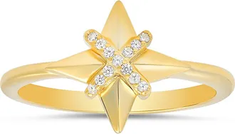 Queen Jewels Sterling Silver CZ North Star Ring in Gold at Nordstrom Rack, Size 10