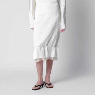 Toteme Gonna midi in raso bianca