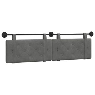 vidaXL Cabecero Colgante Gris Oscuro Terciopelo Vidaxl