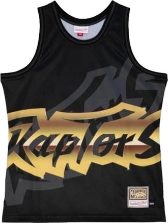 Mitchell & Ness Zwarte Raptors Big Face T-shirt - Heren - Fitness - Zwart - L - Fitness