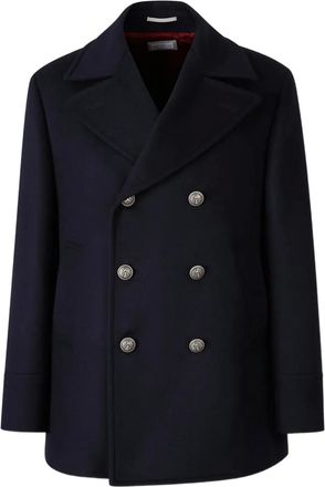 Brunello Cucinelli Cappotto doppiopetto - Blu
