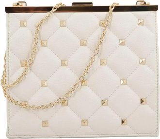 Menbur Bolso Acolchado Detalle Tach - Dames - Clutches - Wit - ONE Size - Katoen - Tassen
