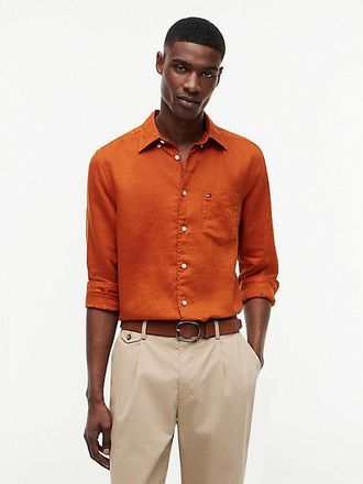 Tommy Hilfiger Regular Fit Washed Pure Linen Shirt